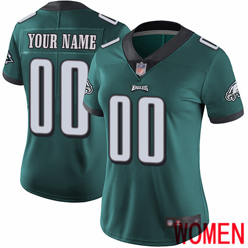 Women Philadelphia Eagles Customized Midnight Green Team Color Vapor Untouchable Custom Limited Football
